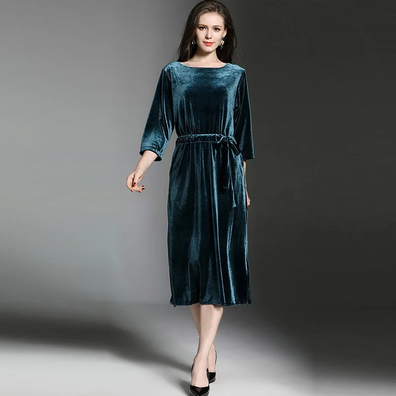 red velvet evening dress