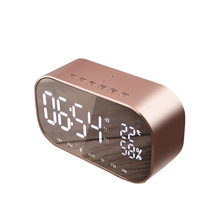 

BT Speaker LED Double Decorated Wood Alarm Clock With Temperature
