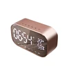 Bluetooth Speaker LED Double Decorated Wood Alarm Clock With Temperature