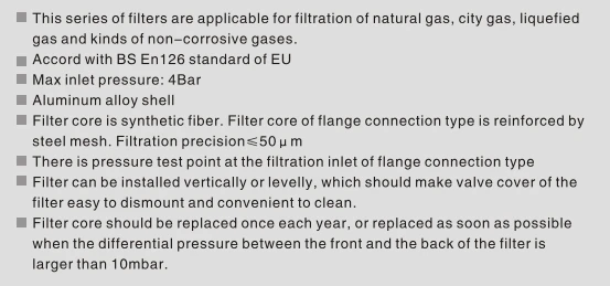 Furance gas combustion system fuel gas filter