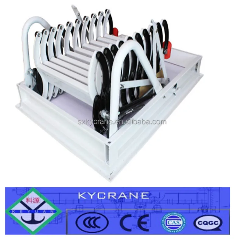 
electric remote aluminum telescopic loft ladder with handrail 
