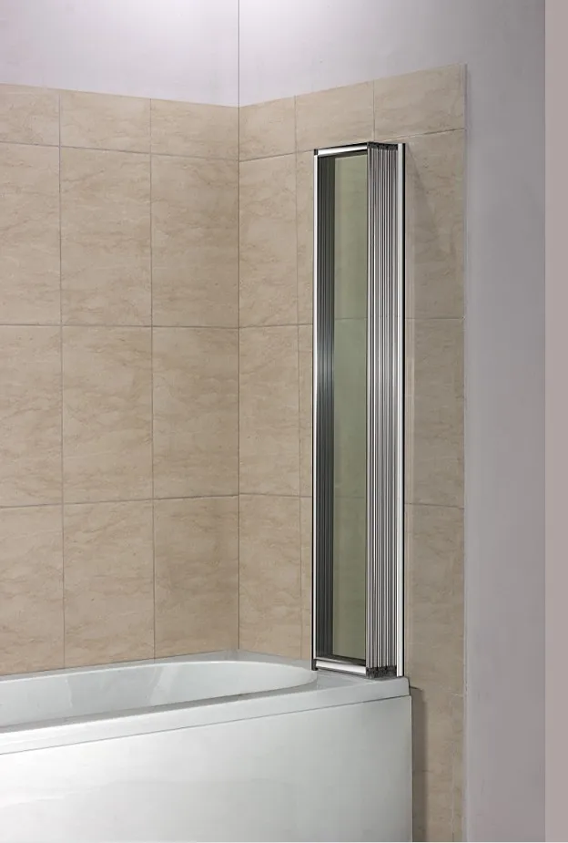 Folding Bathtub Shower Tempered Glass Screen Extension With Aluminum