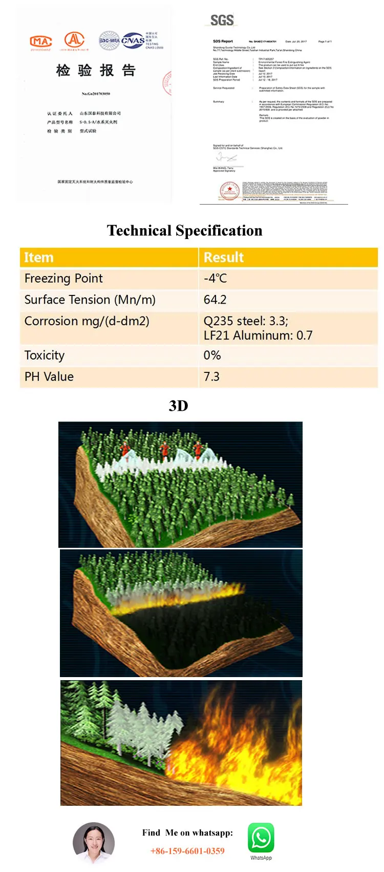 Forest fire extinguishing agent
