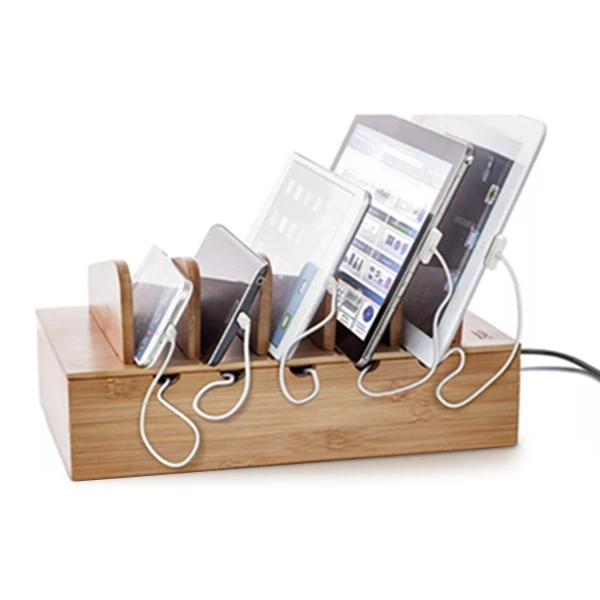 

2019 Creative Eco-friendly Mobile Phone Wood Stand Bamboo Storage Box