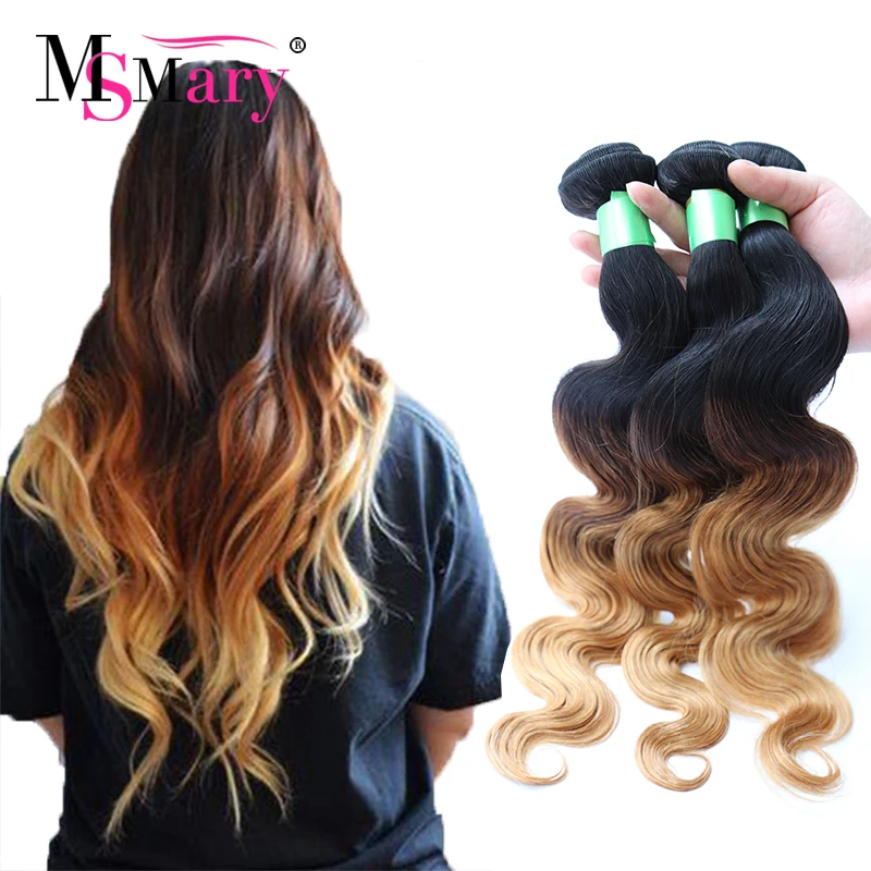 

8A Ombre Human Hair 1B/4/27 Brazilian Body Wave Cheap Good Quality Weave, T1b/4/27;ombre;ombre hair