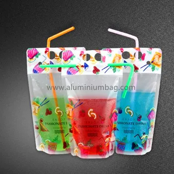 Stand Up Reclosable Zipper Clear Drink Pouches Bags With Plastic Stand Up Reclosable Zipper Clear Drink Pouches Bags With Plastic Straw