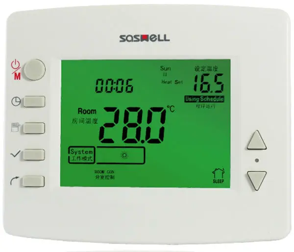 Large Screen Multi Stage Programmable 24v Room Thermostat
