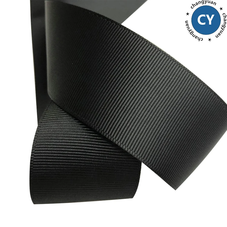 

Wholesale solid color 1 inch 2.5 cm black double sides polyester grosgrain ribbon, Black 196 colors
