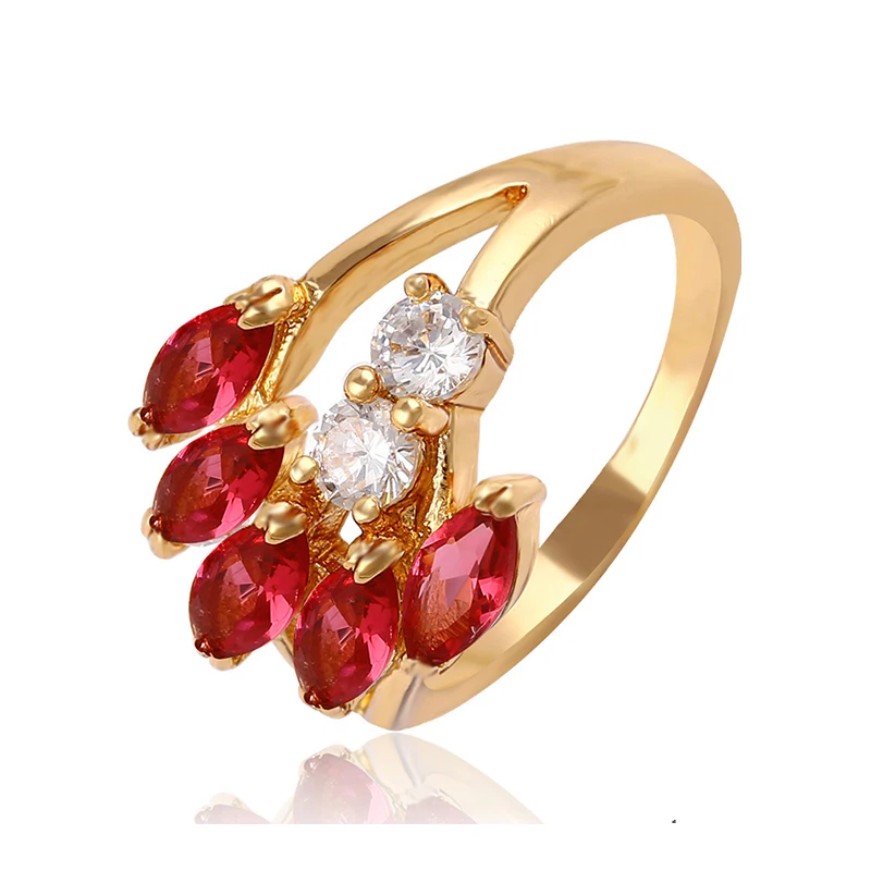 

11410 Xuping Jewelry 18K Gold Plated Fashion Rings With Hot sale, White;red