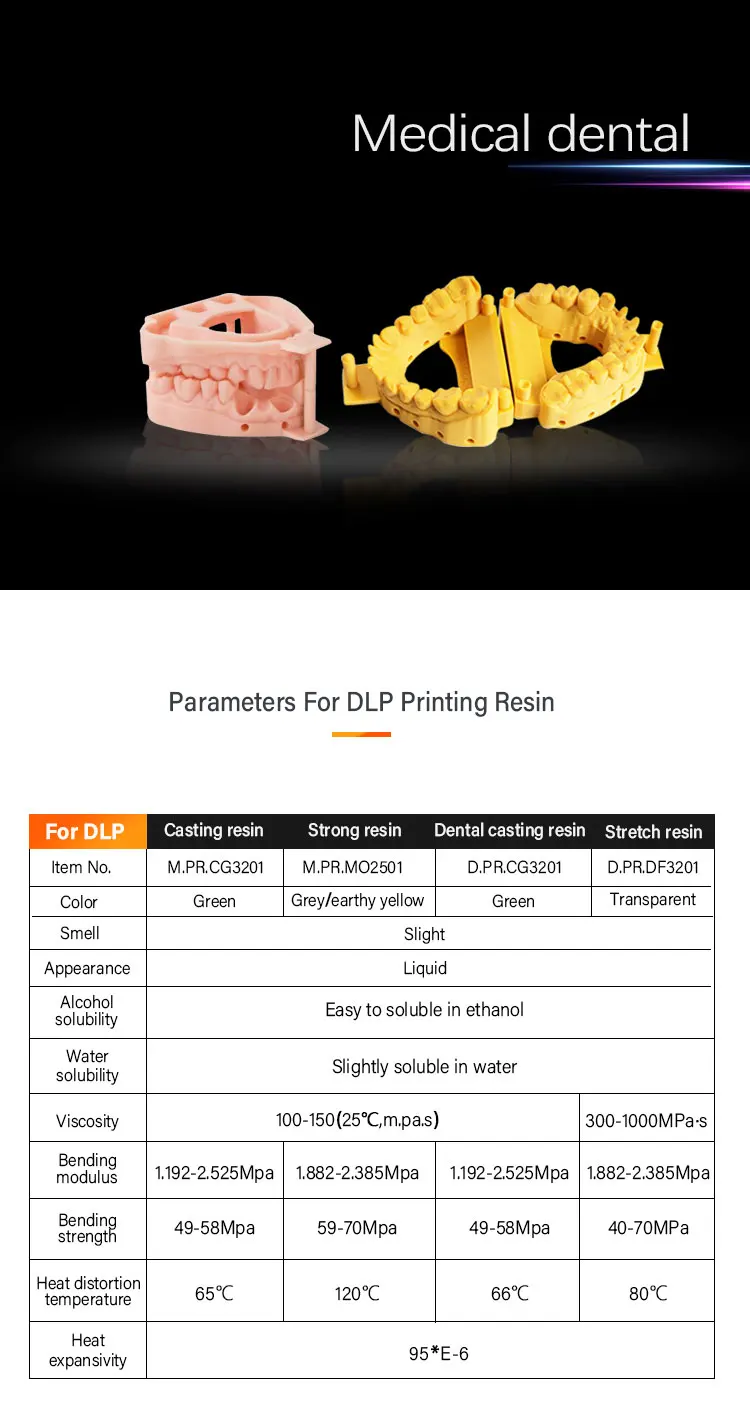 Vanshape Photosensitive Resin DLP 3D Printer Resin  Clear Castable Resin For Jewelry Design