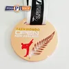 2018 hot selling Custom metal medal 2.5inch soft enamel process ,copper printing double printing cutout shape