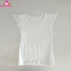 Children Flutter Sleeve Girls Tops Blank Toddler Singlet Shirt Off White Angel Wing Lace Flutter Shirt