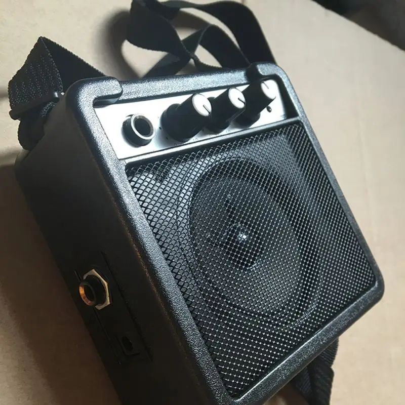 5 w 电吉他声音放大器便携式黑色扬声器皮带剪辑失真效果音量可调