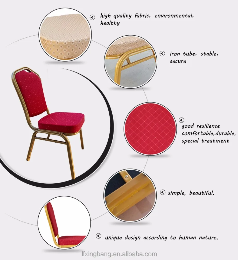 
Classic aluminum Stacking red metal hotel price steel dining banquet chair 