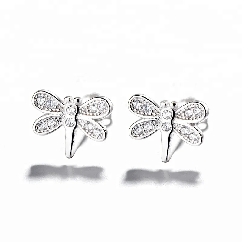 

Latest Jewelry 925 Sterling Silver Dragonfly Earrings for Girl, As customer request
