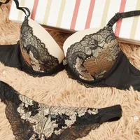 

Customized resist sexy print women floral bra with matching panty set