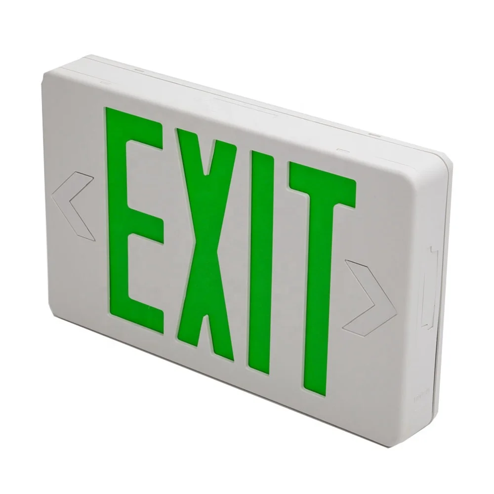 Green Thermoplastic ABS Housing Double Face Rechargeable EXIT Letter Emergency Lights  for hotel