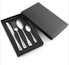 hot sale promotion gift 4-piece stainless steel tableware flatware set with gift box