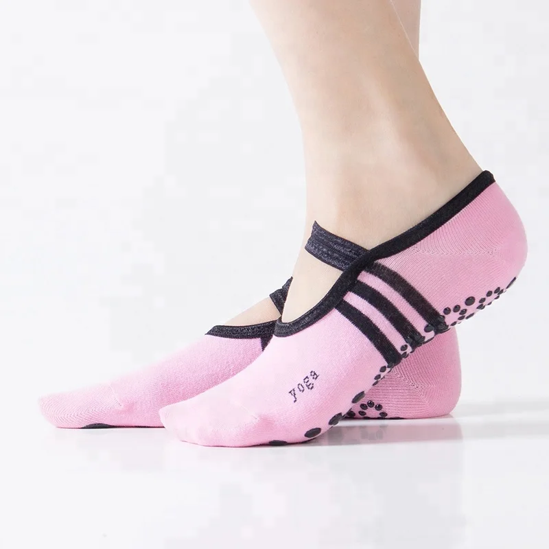 

Ladies Pilates Ballet Socks Dance Sock Slippers Women Anti Slip Bandage Cotton Sports Yoga Socks wholesale