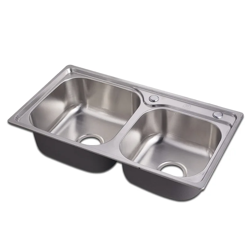 7239 Custom Stainless Steel Kitchen Double Bowl Sink Small 7239 Custom Stainless Steel Kitchen