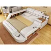 Hot Selling Multifunctional Massage Genuine Leather Bed with Strongbox and Speaker