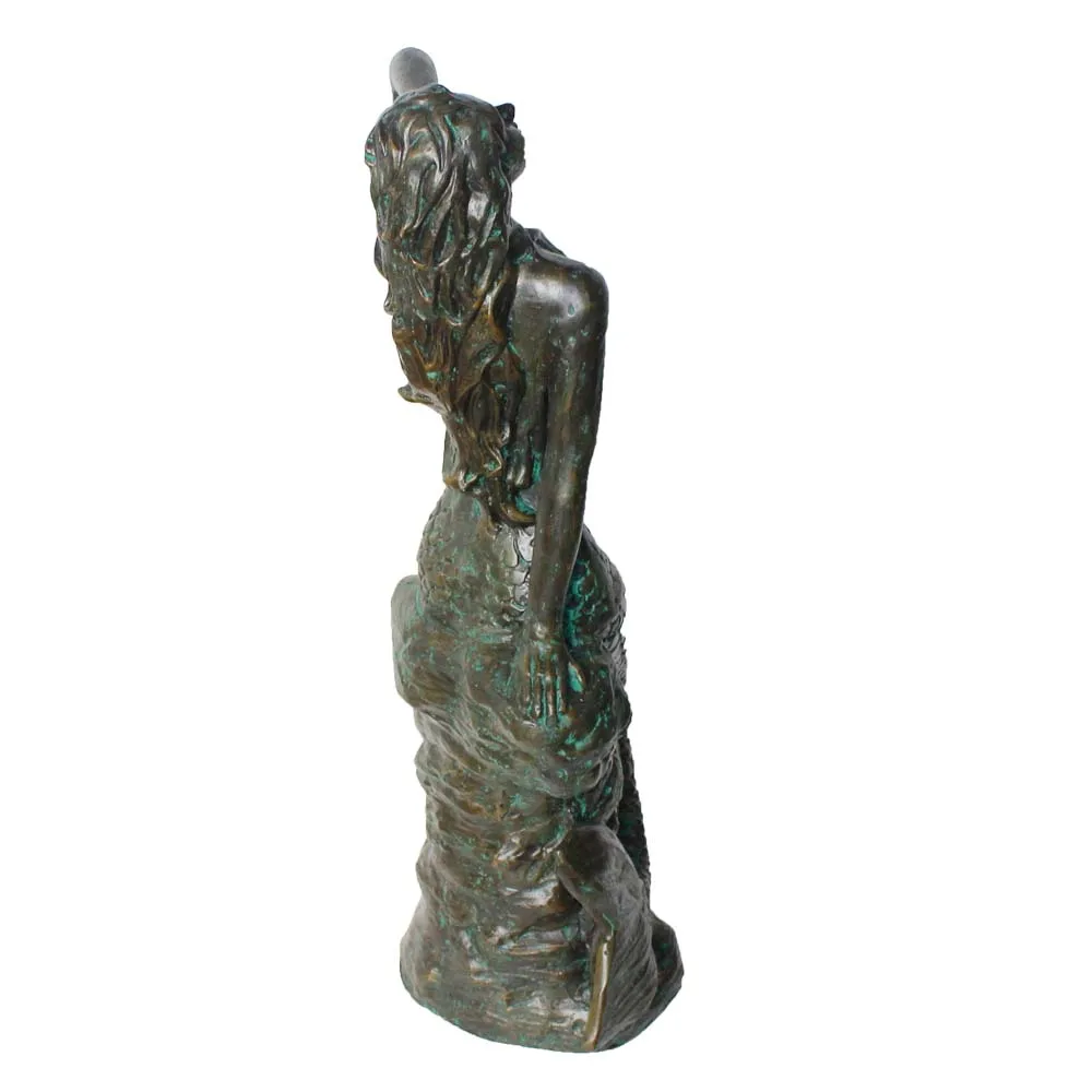 Vintage aluminum antique  mermaid statues for garden.jpg