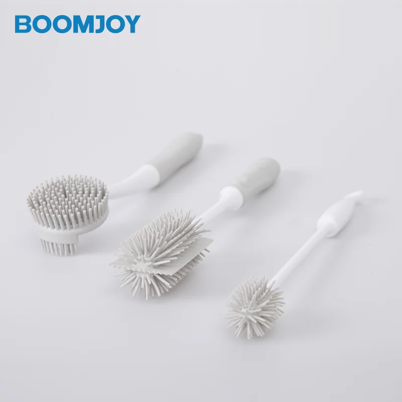 

Cup silicone baby bottle cleaning brush for Long Or Narrow Necked Bottles, Drinking Glasses, Greyish white