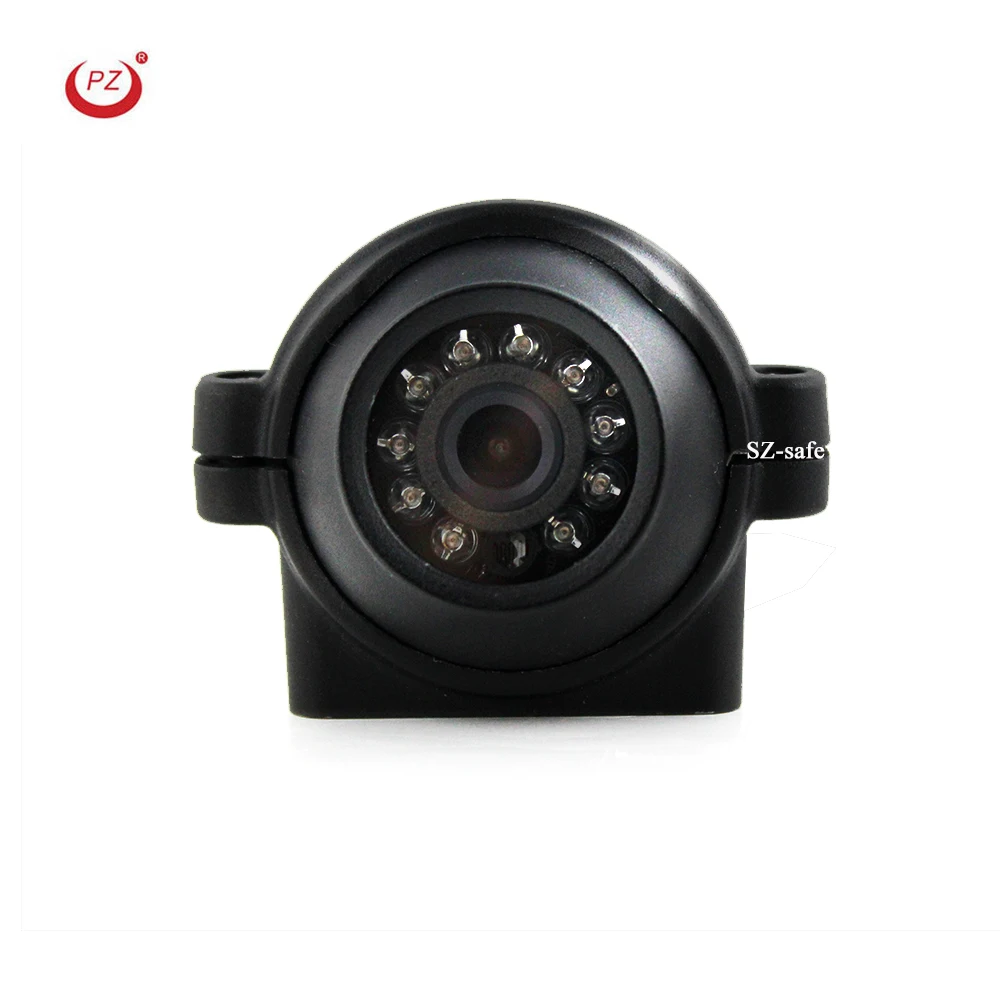 4 Pin Heavy Duty 12-24V CCD Side View Color Camera 12 IR LEDs IP68 For Truck Bus