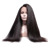 

Yaki straight Brazilian human hair lace front wig , italian yaki human hair lace wig