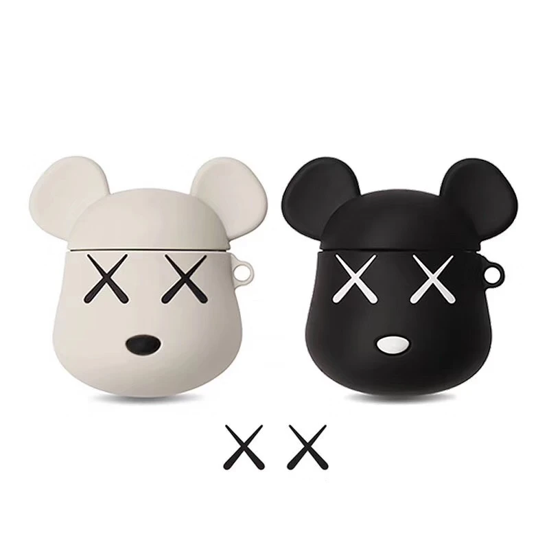 

Bearbric be@rbrick Protective Charging Portable Soft Silicone Skin cover case with Carabiner Keychain for Apple AirPod Air Pods