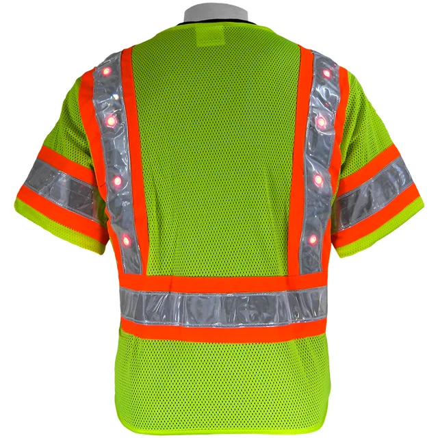 Police Led Safety Vest High Vis Flashing Led Vest Reflective - Buy Led ...