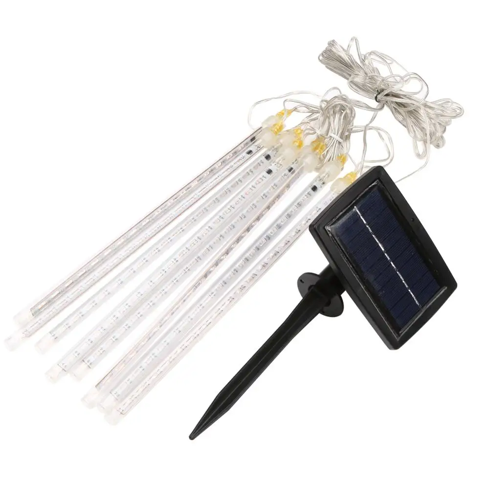 30cm 144 LED solar Meteor Shower Rain Tubes stalactute Led Light Lamp Christmas Romantic for Valentine Wedding Decoration