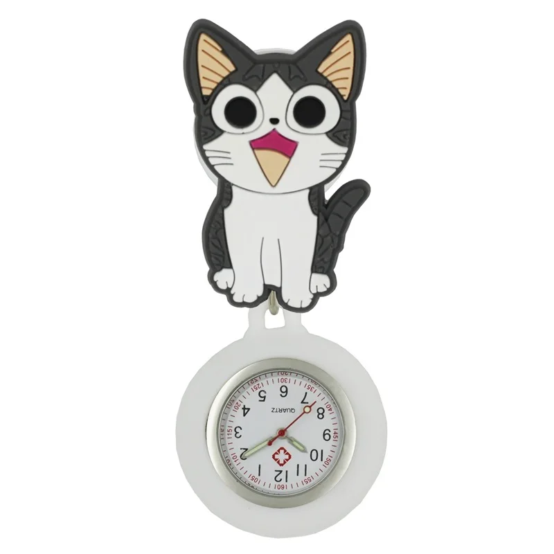 
2019 hot 3D cartoon animal design retractable Luminous Needle Quartz Movement Nurse Doctor Silicone Watch 