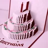 Custom handwork crafts pop up birthday cake photos greeting card