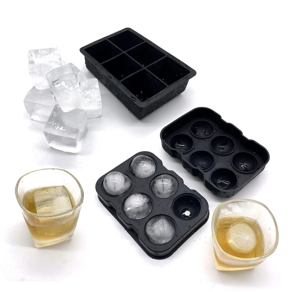 

BHD Wholesale Clear Jumbo Sphere Rubber Ice Ball Mold Custom Silicone Ice Cube Tray, Black