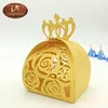2018 Laser Cut Wedding favor Pearl paper box with ribbon Candy Packaging case