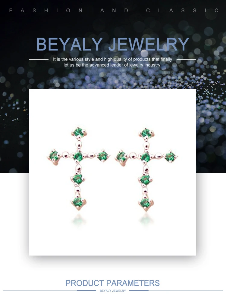Brilliant green zircon silver earrings artifical jewellery