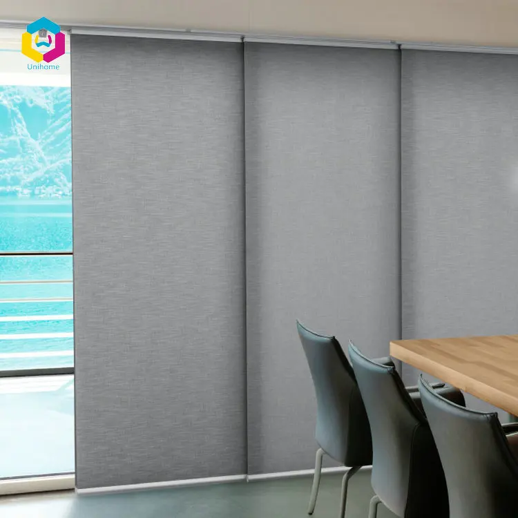 

Home decoration folding vertical panel blind, White , beige , gray, linen, brown etc