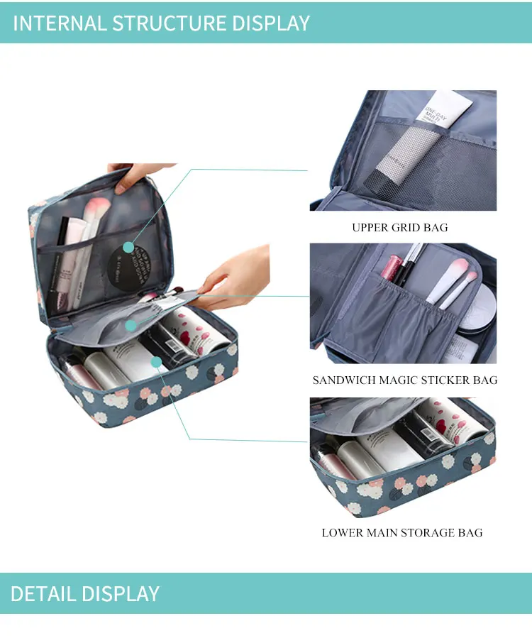 Customized Travel Cosmetic Bag Organizer Wholesale Polyester Travel