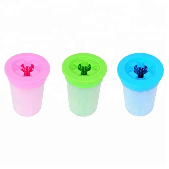 

New Products Portable Soft Silicone Bristle Plastic Dog Paw Cleaner Pet Washer Cup