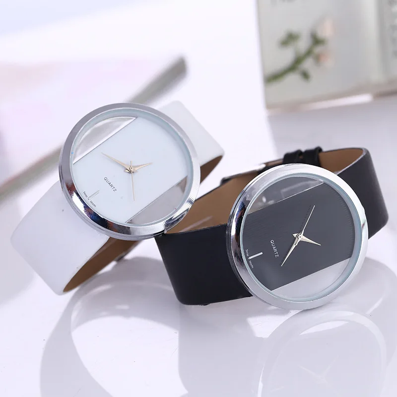 Hot style watch fashion simple circular hollow men's and women's watches wholesale
