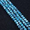 Beautiful Blue Pattern Natural Gemstone Beads For Jewelry