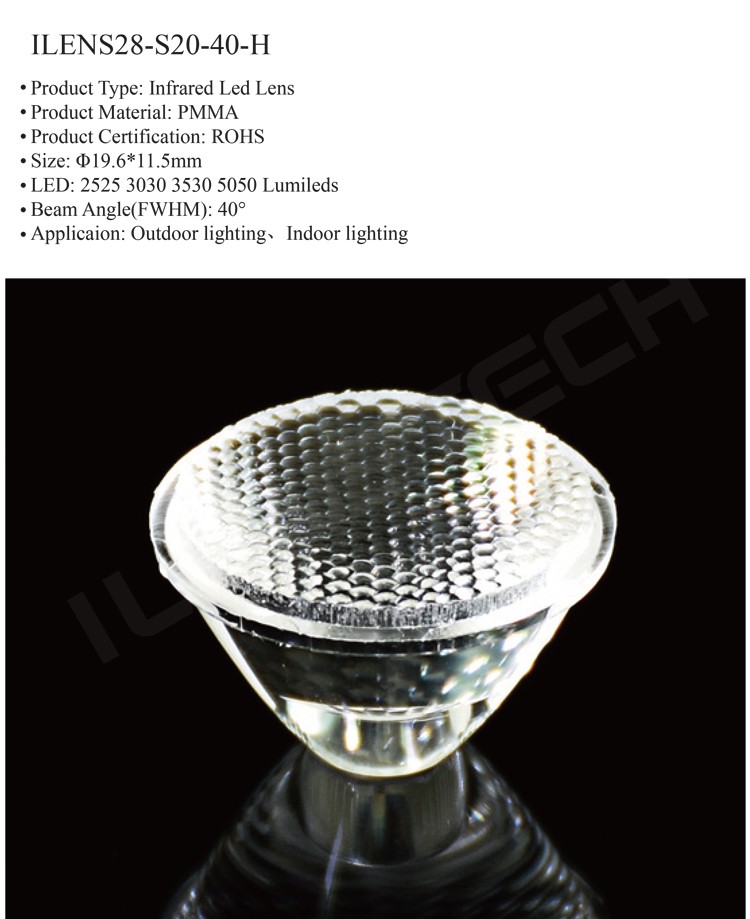 Ilens28s2040h Infrared Contact Lenses Outdoor Lighting Spotlight Led Lens 5050 Buy Infrared