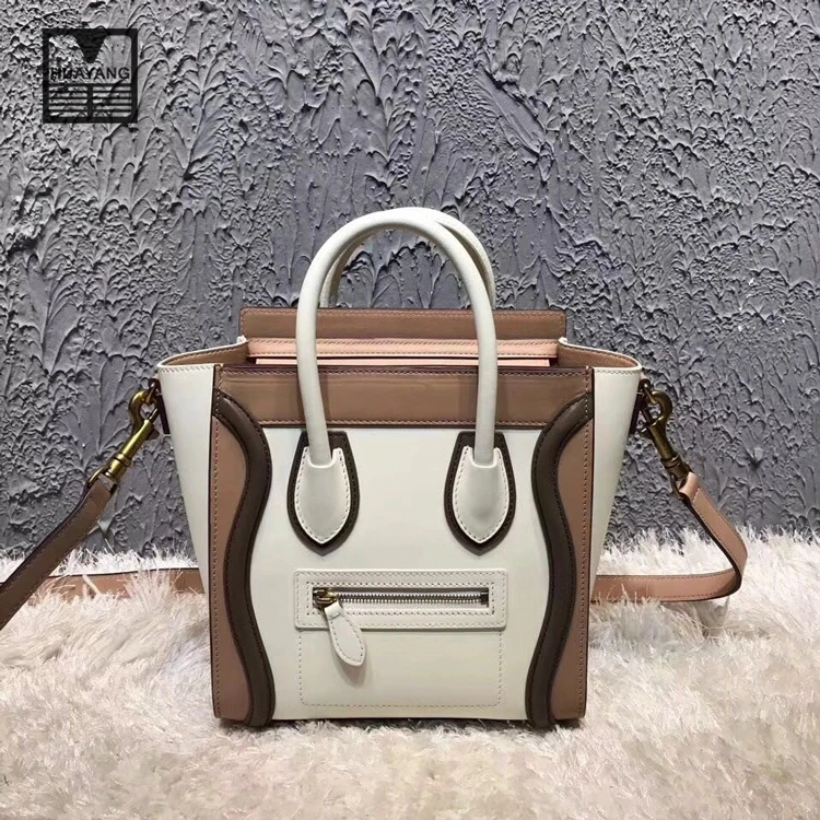 New arrivals custom classic design genuine leather handbag tote bag for women