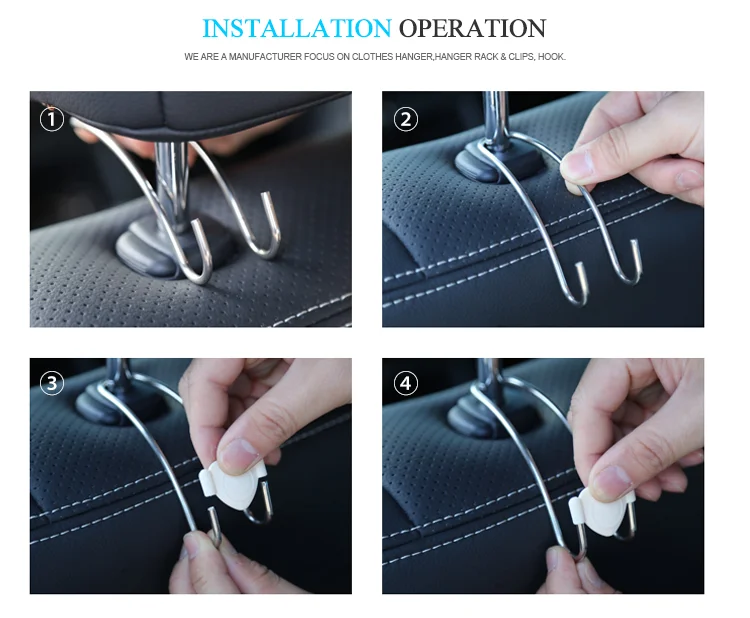 Car Seat Hooks Car Headrest Hanger Hook High Quality Stainless Steel