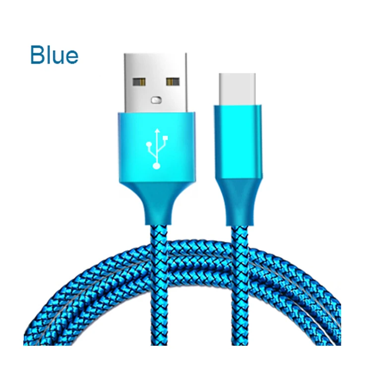 

2.4A Nylon Braided Data Transfer Fast Charging 3.0 Type C USB Cable for Samsung S8 S9 Charger, Gold;silver;pink;blue;black
