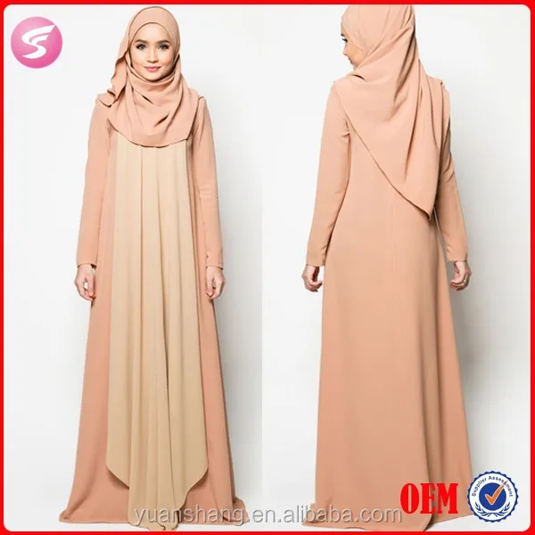 2015 manches longues robe de soirée musulmane avec Hijab 