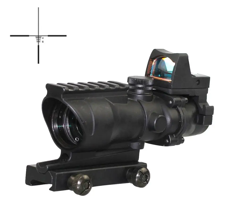 

SPINA Compact Red Dot ACOG 4x32 Cross hair Optical Rifle Scope Spotting sight, Black