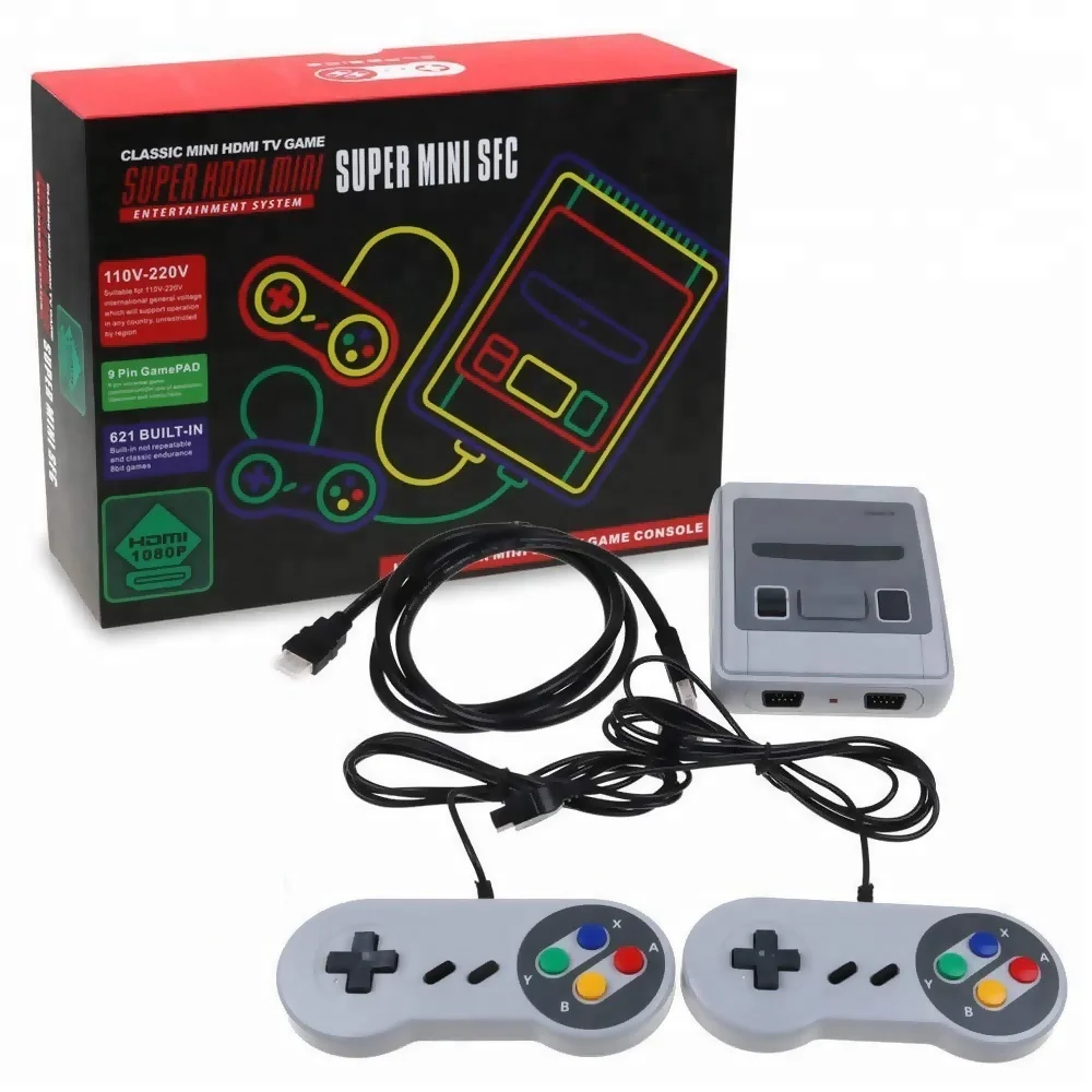 

Factory Directly Wholesale 8 Bit New Super MINI SFC Video Game Console With 621 Built-in Classic Games For Sale, Gray