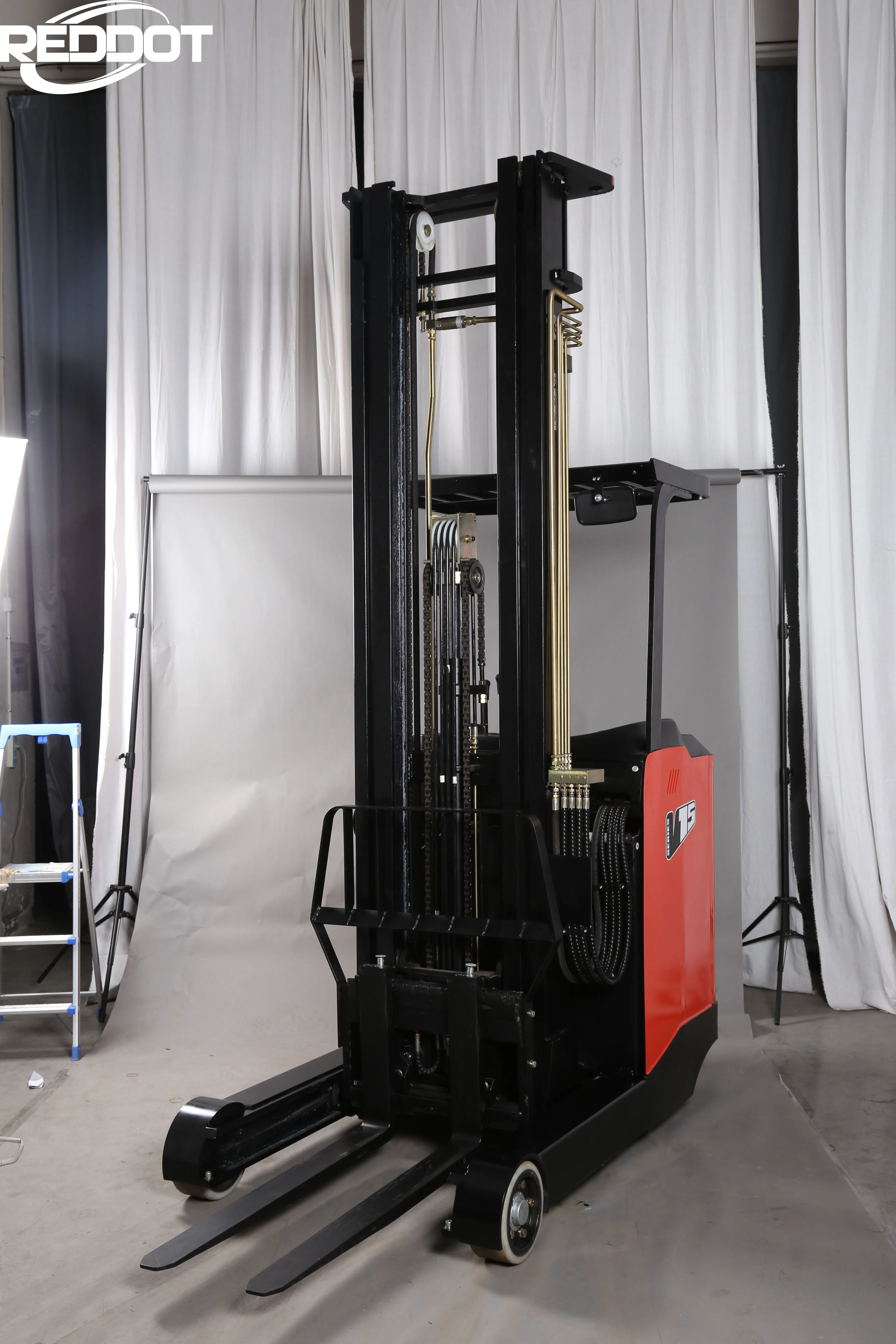 narrow aisle stand up forklift